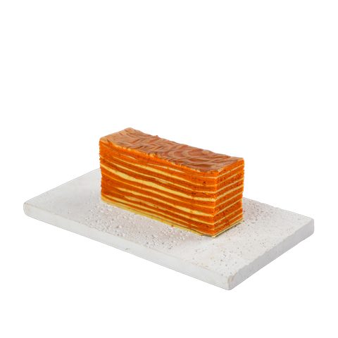 Kek Lapis Cempedak Madu, cut to show the layers