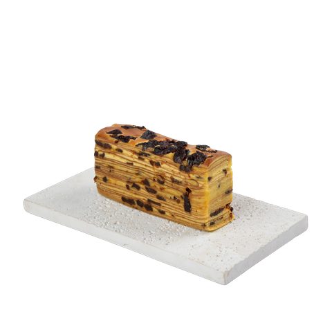 Kek Lapis Prune, cut to show the layers