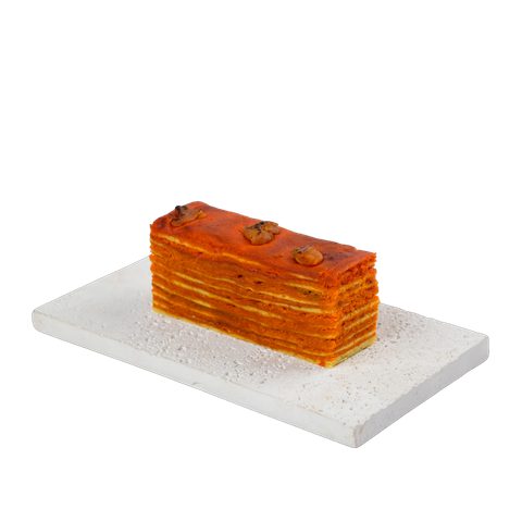 Pure Butter Cempedak Madu, cut to show the layers